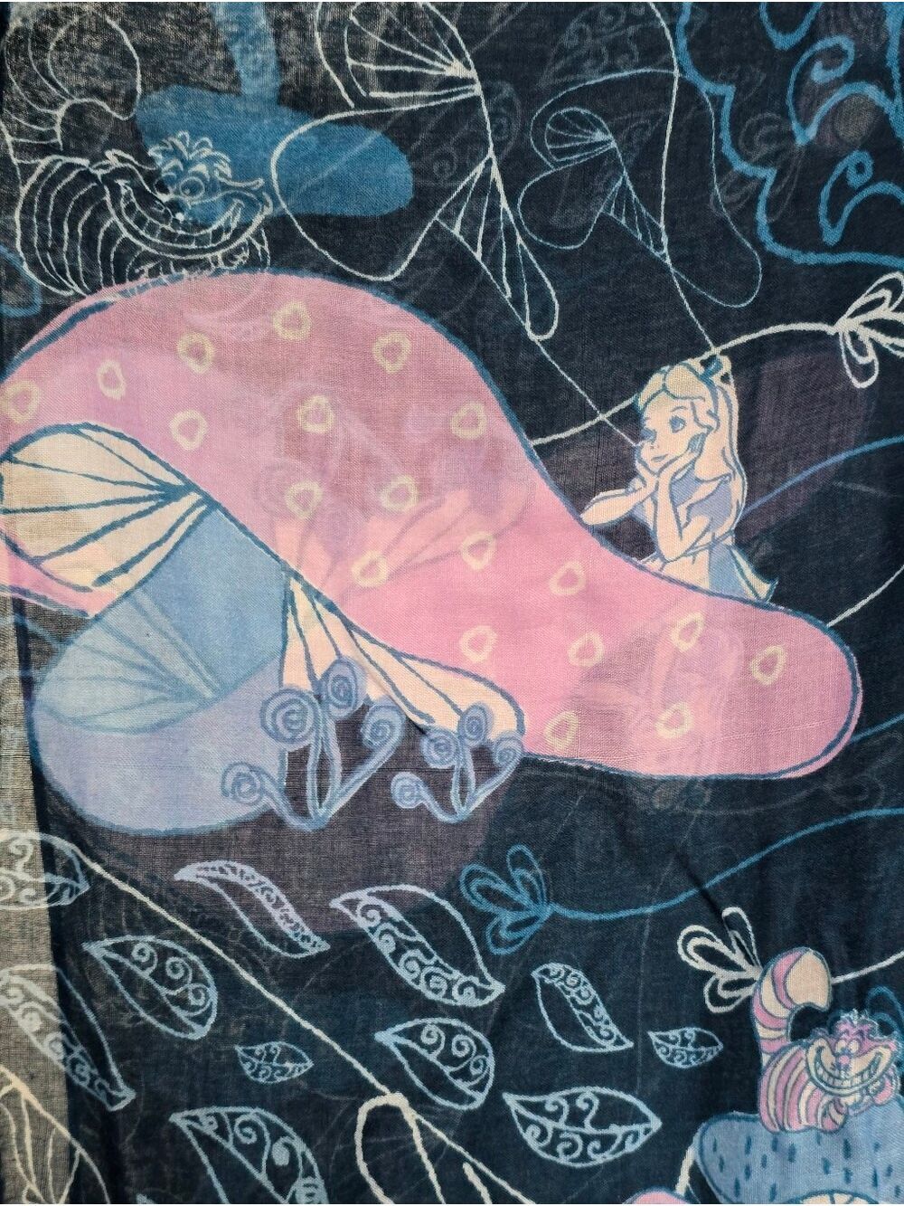 Disney Loungefly Alice In Wonderland Cheshire Cat Oversized Scarf Wrap Rare - Picture 8 of 8